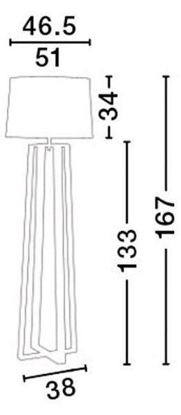 Nova Luce Stojací lampa ALMA přírodní Dřevo bílé stínidlo černý kabel E27 1x12W
