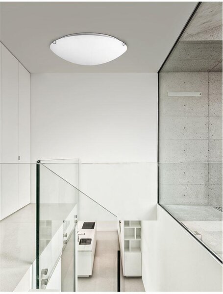 Nova Luce Stropní svítidlo ANCO matné bílé sklo chromovaný kov E27 2x12W