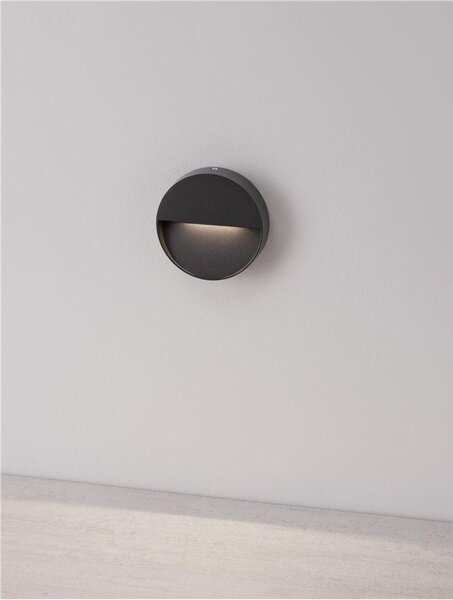 Nova Luce Venkovní nástěnné svítidlo ARNE antracitový hliník a čirý akryl LED 1.5W 3000K 50st. IP54