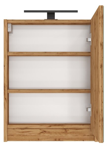 Lavedo Leo Wotan Oak 50 zrcadlová skříňka do koupelny s LED osvětlením