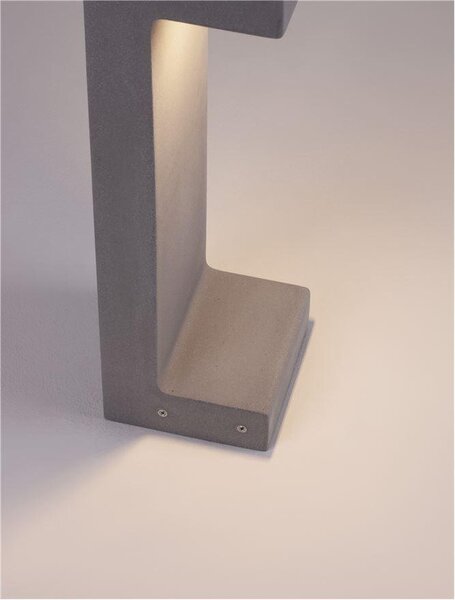 Nova Luce Venkovní sloupkové svítidlo ARAN šedý beton skleněný difuzor LED 8W 3000K, IP65