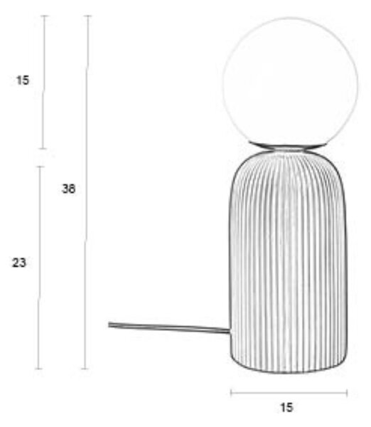Bílá skleněná stolní lampa ZUIVER DASH s modrou keramickou podstavou