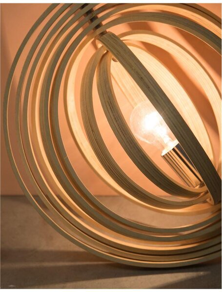 Nova Luce Závěsné svítidlo ASCO přírodní Dřevo hnědý textilní kabel E27 1x12W
