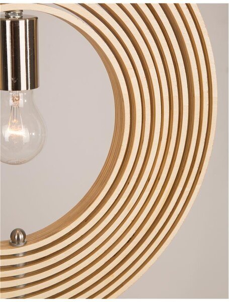 Nova Luce Závěsné svítidlo ASCO přírodní Dřevo hnědý textilní kabel E27 1x12W