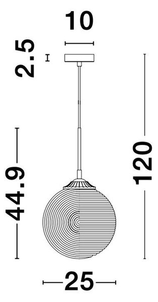 Nova Luce Závěsné svítidlo ATHENA kouřové šedé sklo matný černý kov E27 1x12W