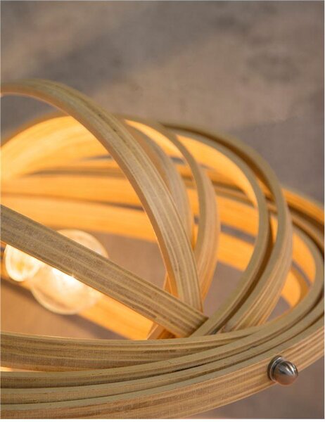 Nova Luce Závěsné svítidlo ASCO přírodní Dřevo hnědý textilní kabel E27 1x12W