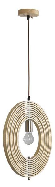 Nova Luce Závěsné svítidlo ASCO přírodní Dřevo hnědý textilní kabel E27 1x12W