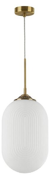Nova Luce Závěsné svítidlo ATHENA opálové sklo mosazný kov E27 1x12W