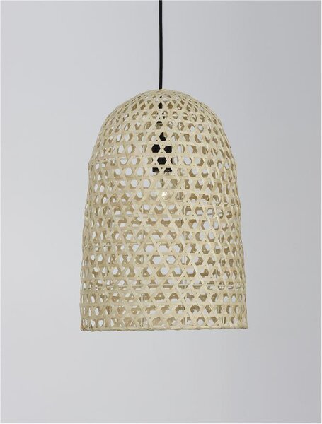 Nova Luce Závěsné svítidlo AURORA přírodní ratan černý kabel E27 1x12W