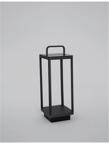Nova Luce Venkovní stojací lampa BALI antracitový hliník LED 2W 3000K 5V, IP65 solární / USB kabel / vypínač na těle / stmívatelné