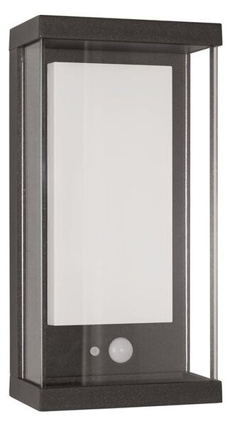 Nova Luce Venkovní nástěnné svítidlo BAY, LED 1.5W 3000K 3.7V, IP65 solární / vypínač na těle / pohybové čidlo