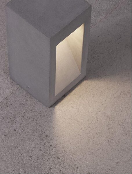 Nova Luce Venkovní sloupkové svítidlo BARCO šedý beton skleněný difuzor LED 6W 3000K, IP65