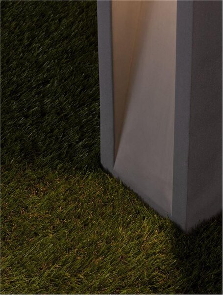 Nova Luce Venkovní sloupkové svítidlo BARCO šedý beton skleněný difuzor LED 6W 3000K, IP65