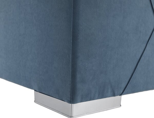 KONDELA Boxspringová postel, jednolůžko, modrá, 90x200, pravá, PAXTON