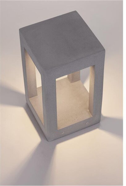 Nova Luce Venkovní sloupkové svítidlo BEV šedý beton skleněný difuzor LED 5W 3000K IP65