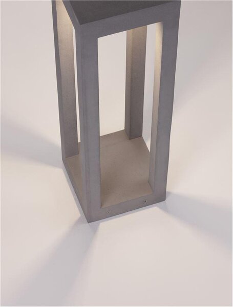 Nova Luce Venkovní sloupkové svítidlo BEV šedý beton skleněný difuzor LED 5W 3000K IP65
