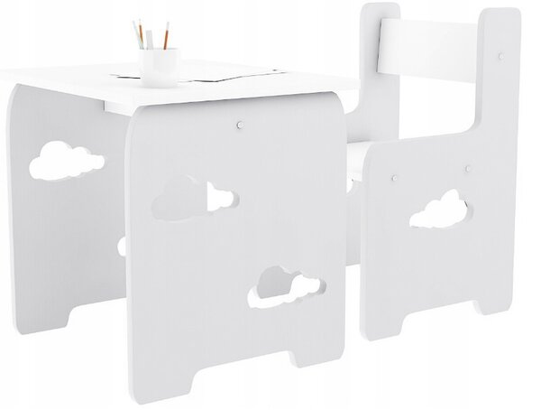 WoodStar Designový dětský stolek a židle WoodCloud Barva: bílá