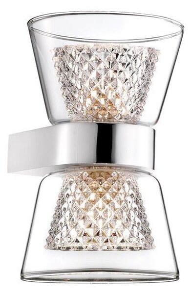 Nova Luce Nástěnné svítidlo BOCCALE chromovaný hliník čiré sklo G9 2x5W vč. žárovky