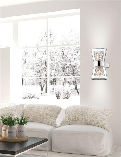 Nova Luce Nástěnné svítidlo BOCCALE chromovaný hliník čiré sklo G9 2x5W vč. žárovky