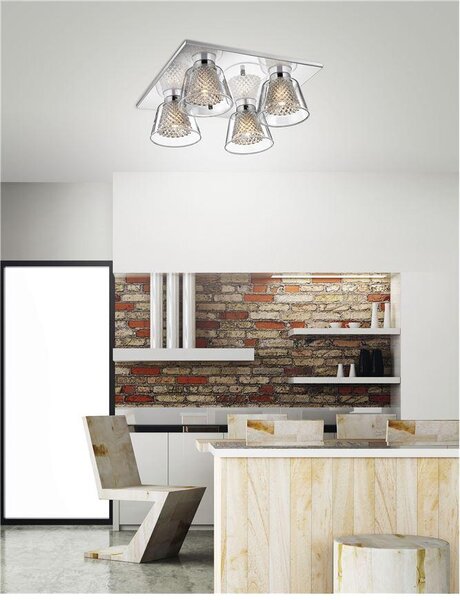 Nova Luce Stropní svítidlo BOCCALE chromovaný hliník čiré sklo G9 4x5W vč. žárovky