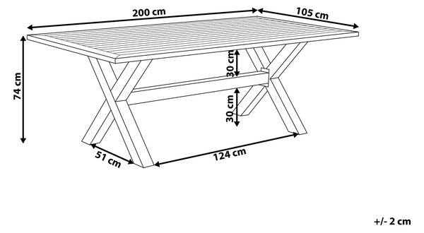 Zahradní jídelní stůl CASCAIS 200 cm 105 cm Kov Šedá