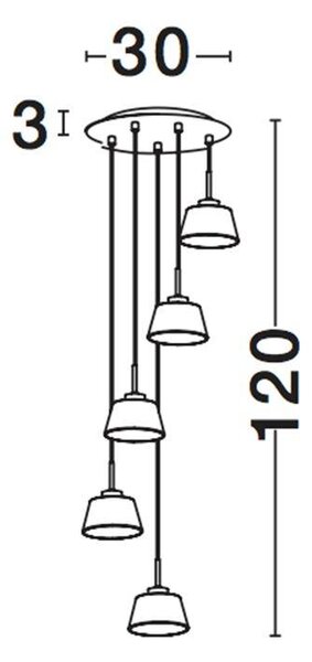 Nova Luce Závěsné svítidlo BOCCALE chromovaný hliník čiré sklo G9 5x5W vč. žárovky