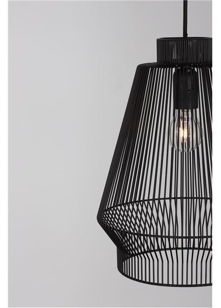 Nova Luce Závěsné svítidlo BREDO černý hliník černý kabel E27 1x12W