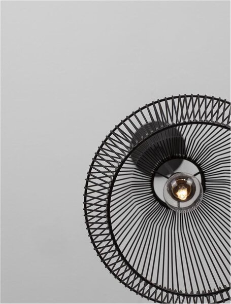 Nova Luce Závěsné svítidlo BREDO černý hliník černý kabel E27 1x12W