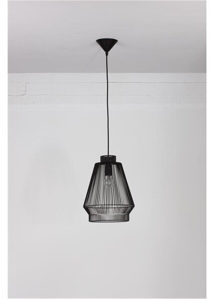 Nova Luce Závěsné svítidlo BREDO černý hliník černý kabel E27 1x12W