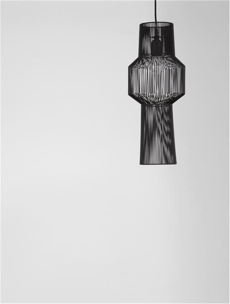 Nova Luce Závěsné svítidlo BREDO černý hliník černý kabel E27 1x12W