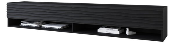 TV stolek MENDES A 2, 180x30x31, černá/fala, bez LED osvětlení