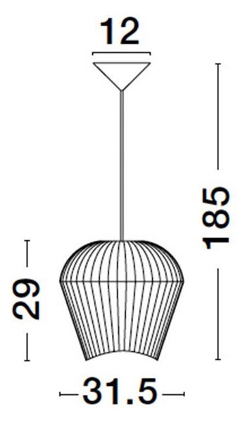 Nova Luce Závěsné svítidlo BREDO černý hliník černý kabel E27 1x12W
