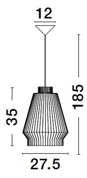 Nova Luce Závěsné svítidlo BREDO černý hliník černý kabel E27 1x12W