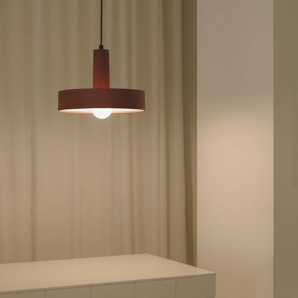 LEDS-C4 Keops 1 závěsné svítidlo, terakota mat, Ø 28 cm, hliník, stmívatelný, Terakota, Obývací pokoj / jídelna, Hliník, Moderní