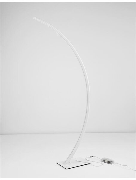 Nova Luce Stojací lampa BRETON bílá hliník a akryl LED 40W 3000K stmívatelné