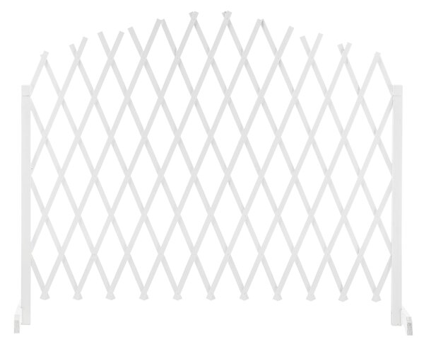 KONDELA Mřížková zástěna, bílá/dřevo, 250 cm, KEJLY