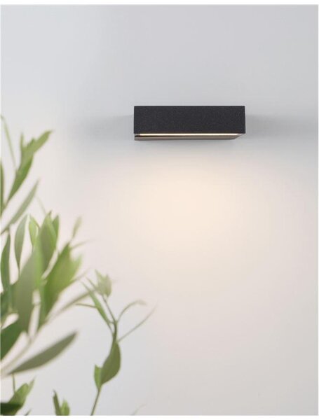 Nova Luce Venkovní nástěnné svítidlo BRIN antracitový hliník čiré sklo LED 10W 3000K 200-240V 101st. IP65