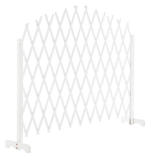 KONDELA Mřížková zástěna, bílá/dřevo, 250 cm, KEJLY