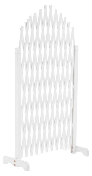 KONDELA Mřížková zástěna, bílá/dřevo, 250 cm, KEJLY