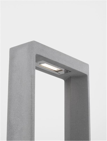 Nova Luce Venkovní sloupkové svítidlo CAIRO šedý beton skleněný difuzor LED 8W 3000K IP65