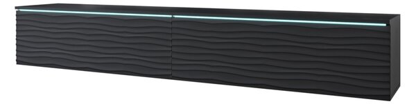 TV stolek LOWBOARD D 5, 180x30x33, černá/fala, bez LED osvětlení