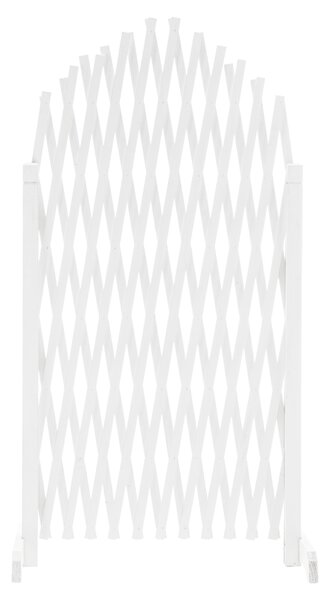 KONDELA Mřížková zástěna, bílá/dřevo, 250 cm, KEJLY
