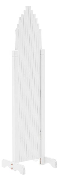 KONDELA Mřížková zástěna, bílá/dřevo, 250 cm, KEJLY