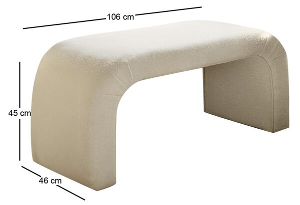 Hanah Home Taburet NU BENCH Teddy bílý
