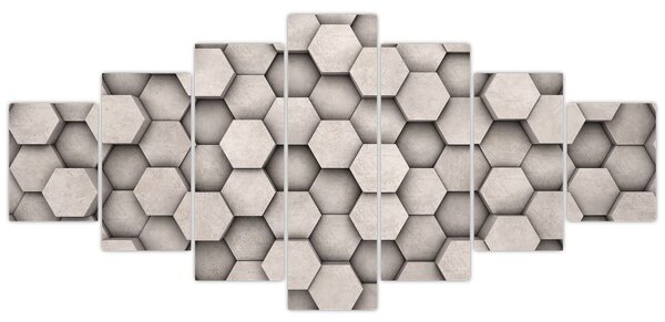 Obraz - Hexagony v betonovém designu (210x100 cm)
