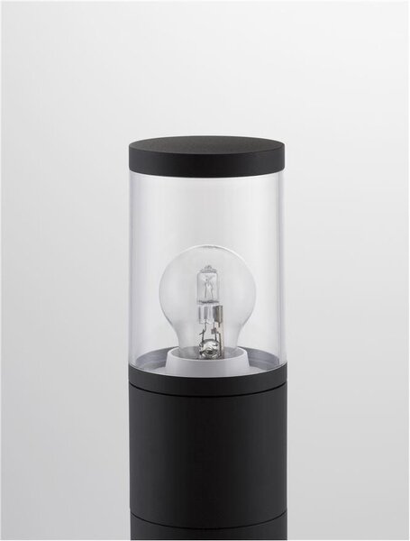 Nova Luce Venkovní sloupkové svítidlo CETERA černý hliník a akryl E27 1x12W IP54