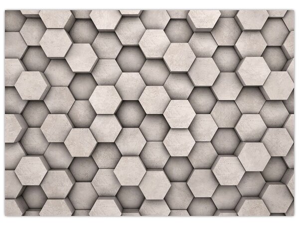 Obraz - Hexagony v betonovém designu (70x50 cm)