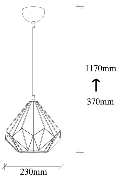 Opviq Závěsný lustr Diamond I černý