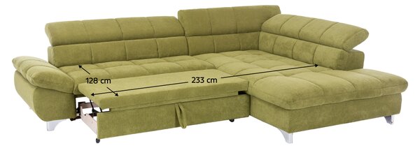 KONDELA Sedací souprava, zelená, pravá, SANA