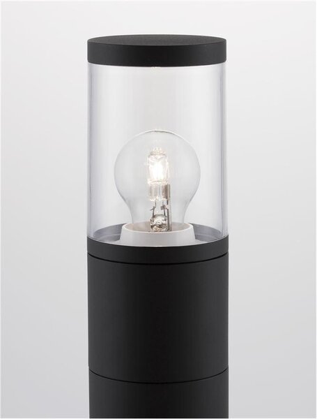 Nova Luce Venkovní sloupkové svítidlo CETERA černý hliník a akryl E27 1x12W IP54
